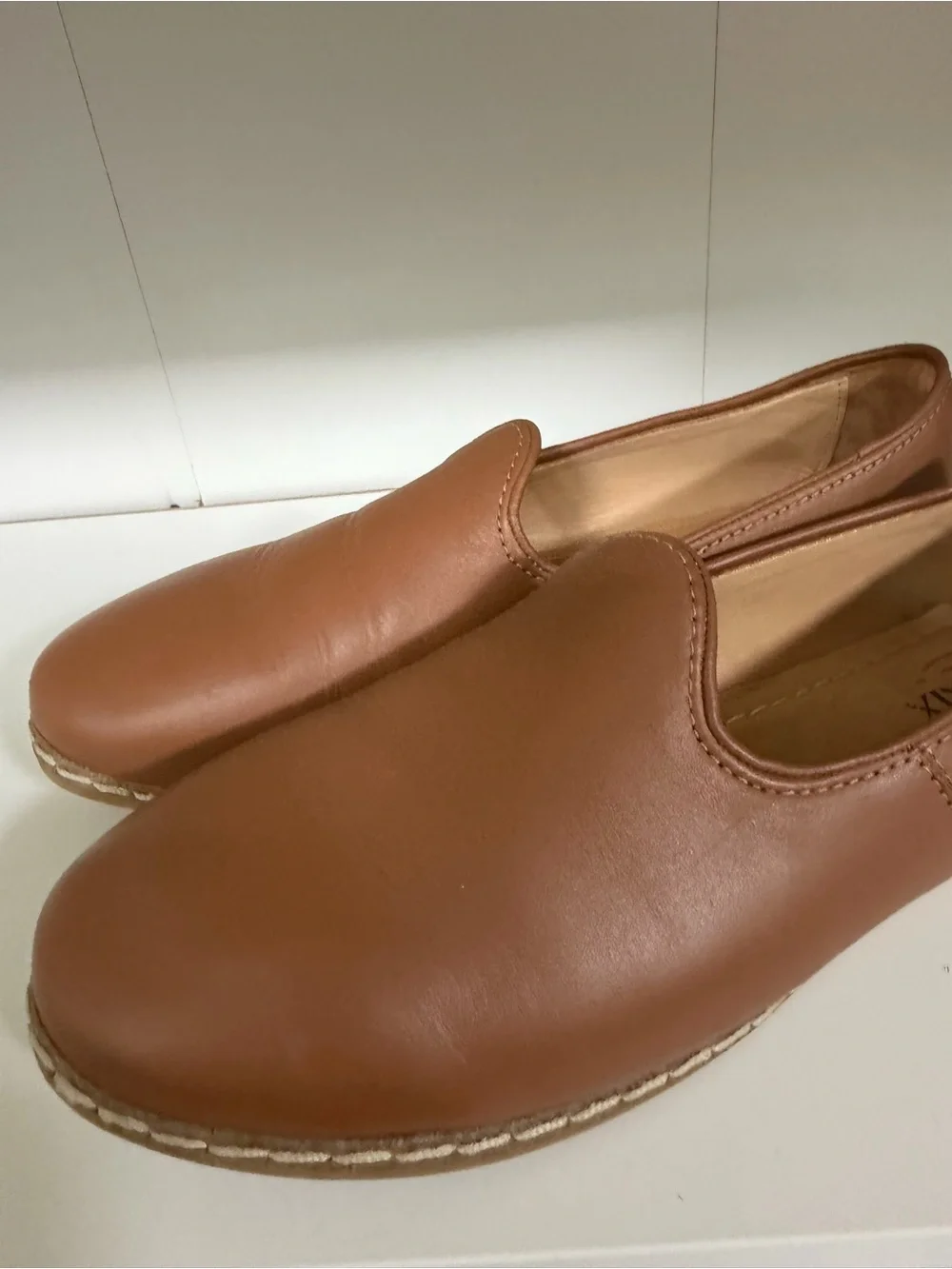 CHARIX Men's Slip-On Loafers in Brown Leather